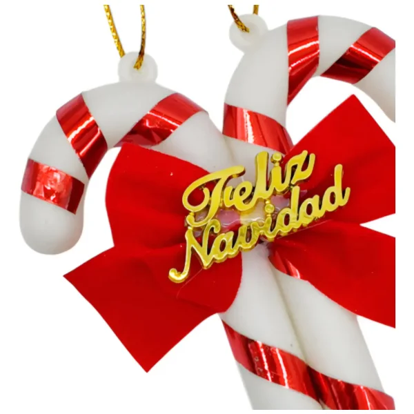 Adorno Colgante Baston De Caramelo Para Arbol De Navidad Rojo Bastón De Caramelo