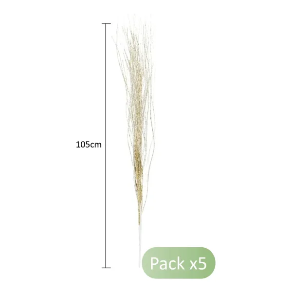 Adorno De Navidad Espiga Decoración Ramas Navideña Pack X5 Dorado Ramas Espiga