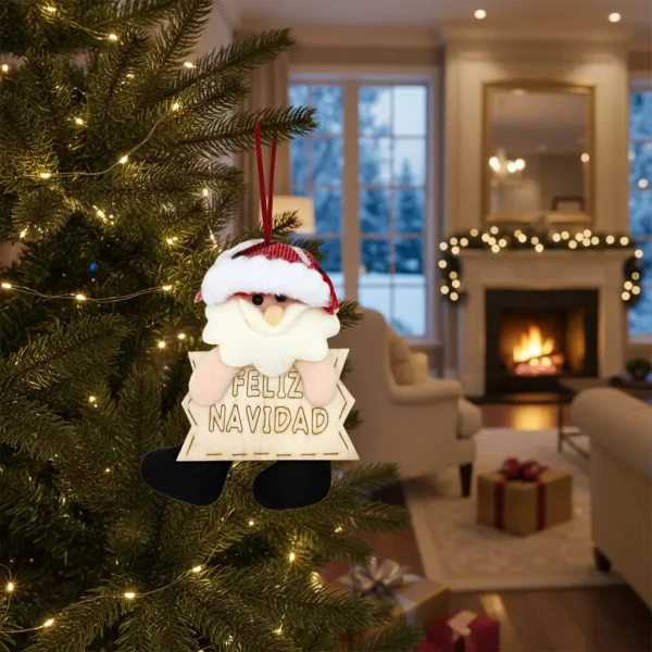 Adornos Navideños Colgante De Paño Decoración Navidad 15cm Rojo Colgante De Paño