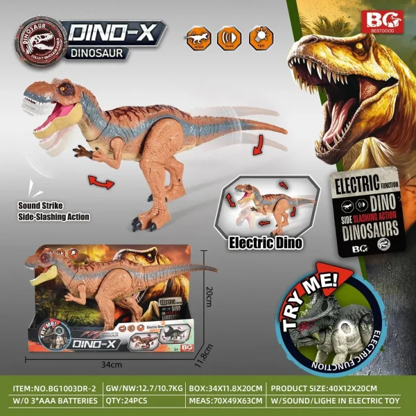 Dinosaurio T-rex Articulado Juguete Luz Sonido Y Movimiento T-rex Marrón