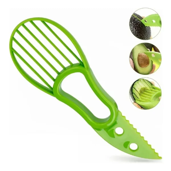 Cortador De Palta Multifuncional Cortador De Frutas 3 En 1 Verde