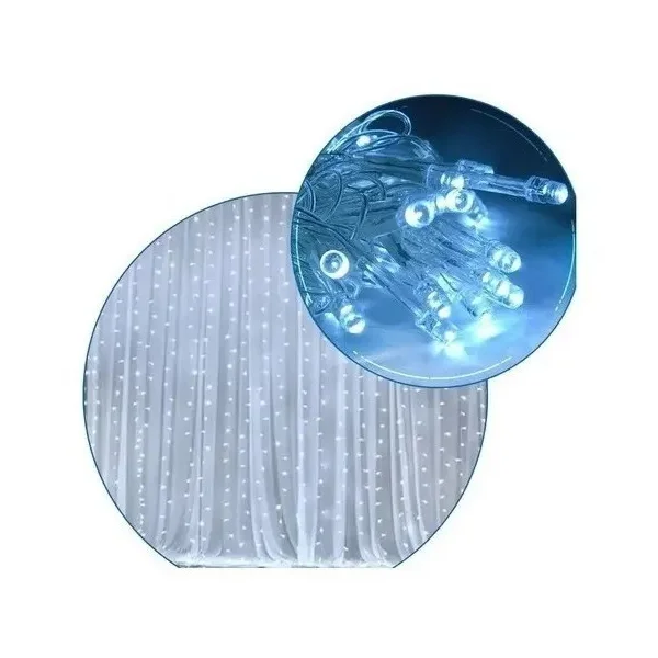 Cortina Led X300 Luces Navidad Bodas 3x3 Mts 12 Tiras 220v