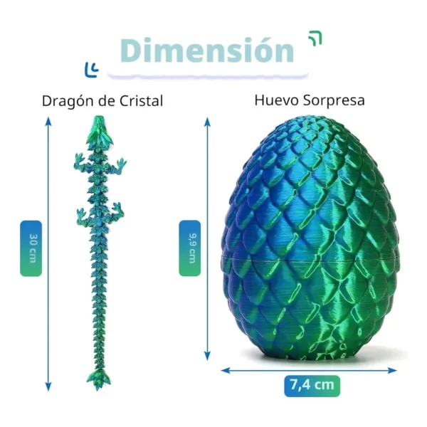 Huevo Sorpresa Dragón Articulado Juguete Niños Colección 3d
