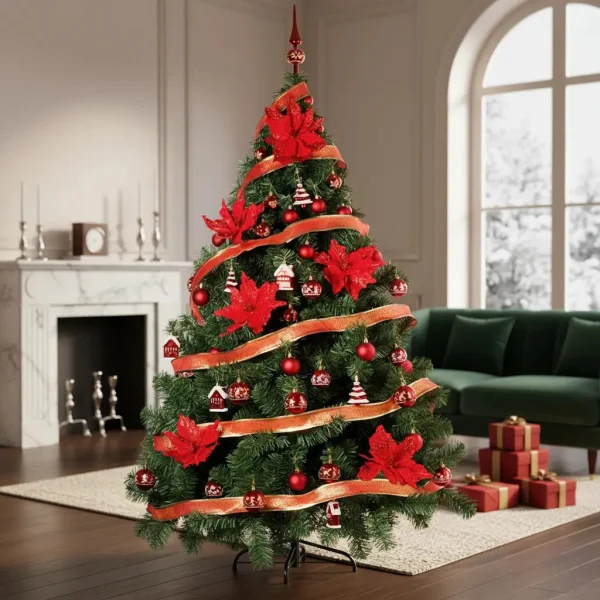 Arbol de Navidad Montañes Deluxe 2,10mts Con Adornos Kit X72