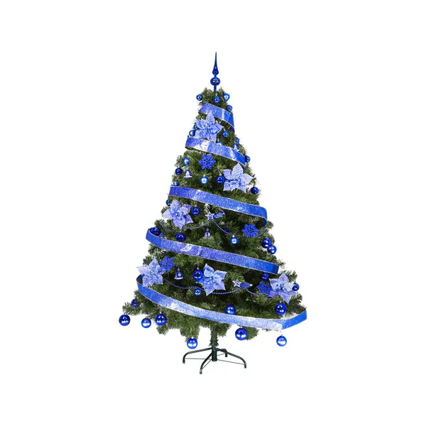 Arbol De Navidad Tronador Lujo 1,80mts Pino Decorado Azul