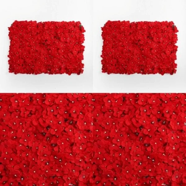 Panel Muro Jardín Vertical Deco Flores Artificiales Pack X6 Rojo