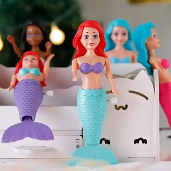 Juguete El Baño Muñeca Sirena A Cuerda Pileta Tina Mermaid Turquesa