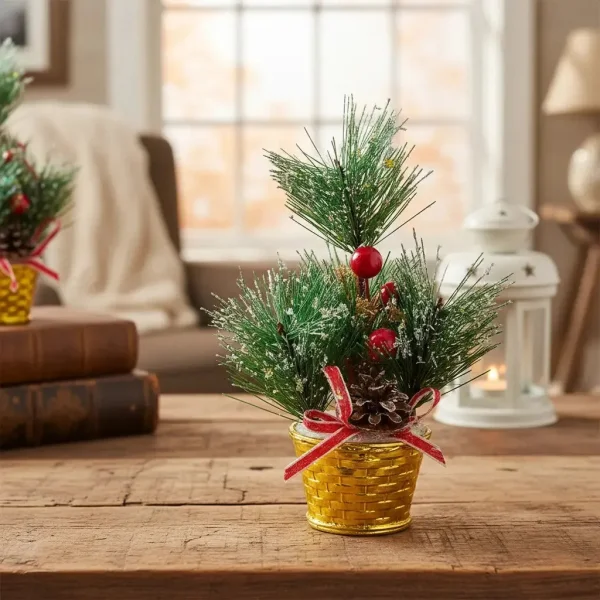 Arbolito De Navidad Decoracion Navideña Pino 20cm Adornos Verde