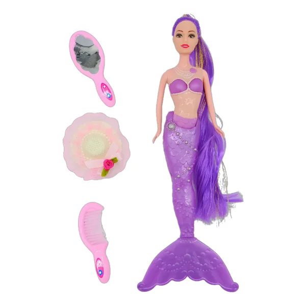 Muñeca Sirena Con Luz Y Accesorios Juguete