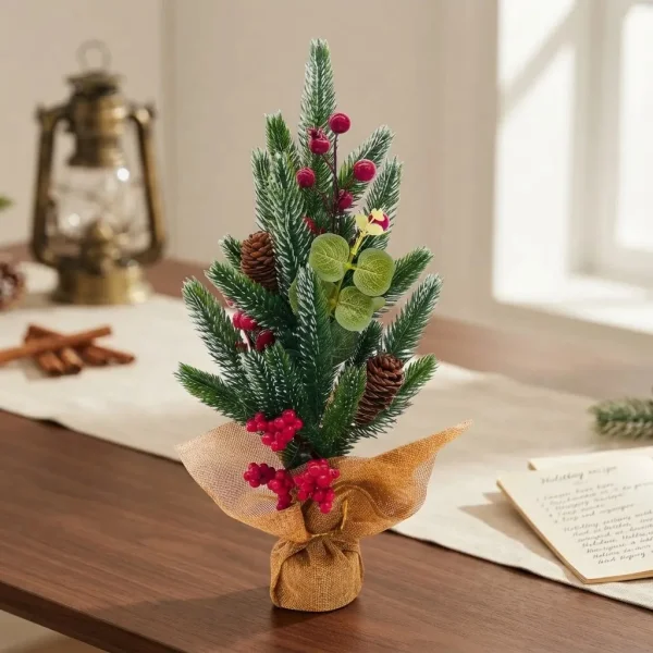 Arbol De Navidad Mini Pino Navideño De Mesa Decorado 40cm Verde