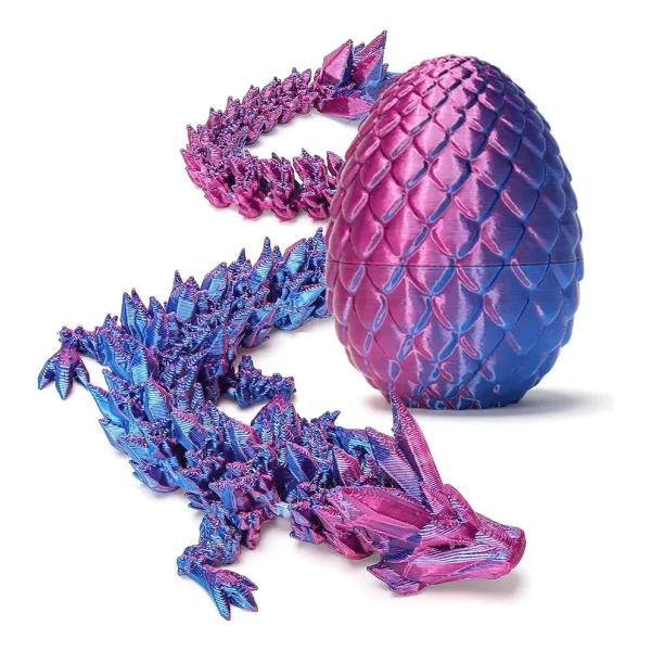 Dragón Articulado 3d Huevo Sorpresa 10cm Figura Coleccion