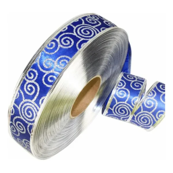 Cintas Navideñas Pack X5 Adornos Glitter 5cm 2,70mts Navidad
