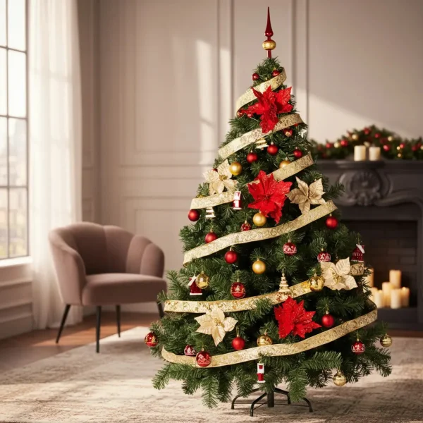 Arbol de Navidad Montañes Deluxe 2,10mts Con Adornos Kit X72