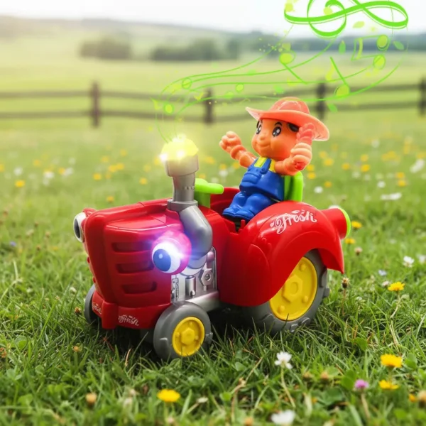 Coche Tractor Juguete Bebe Con Luz Sonidos Y Movimiento