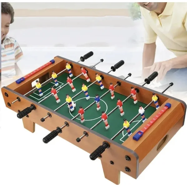 Juego De Mesa Mini Futbolito Metegol De Madera Marron