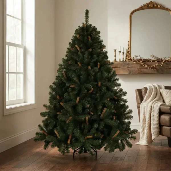 Arbol De Navidad Verde Alpino 1.5mts Base Metalica