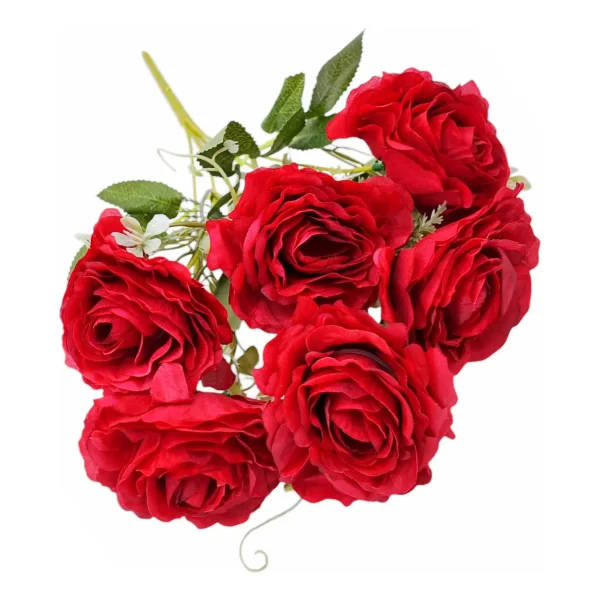 Ramo De Rosas Flores Artificiales 35cm Decoracion X1