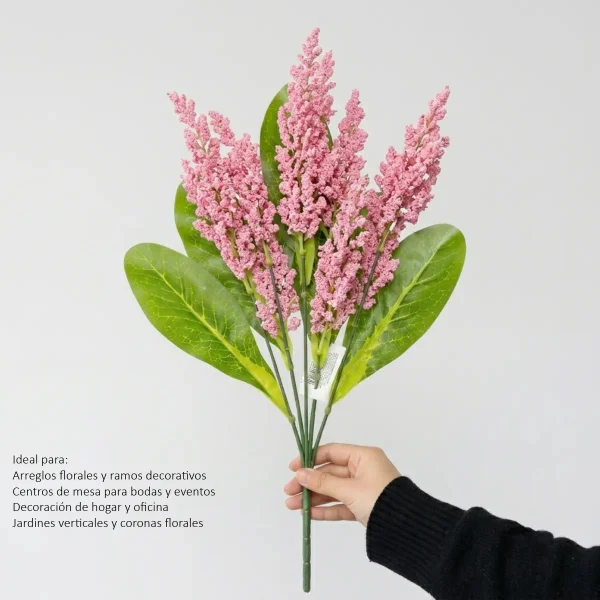 Ramo Artificial Flores Lavanda Astilbe Decoración Hogar 40cm Violeta
