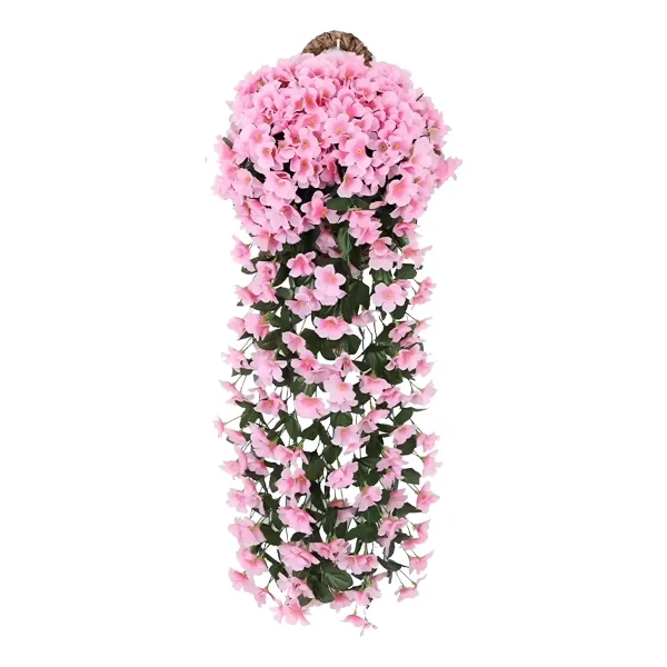 Ramo Flor Planta Colgante Pack X6 Jardin Artificial Interior Rosa