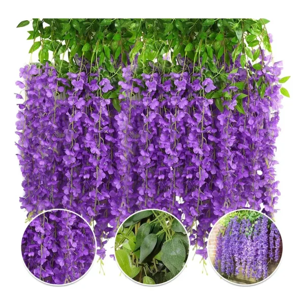 Flores Artificiales Vara Pack X12 Enredadera Colgante Guia