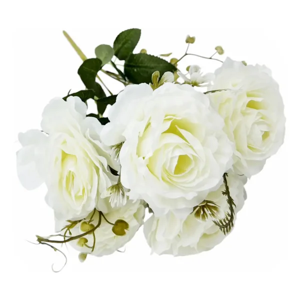 Ramo De Rosas Flores Artificiales 35cm Decoracion X1