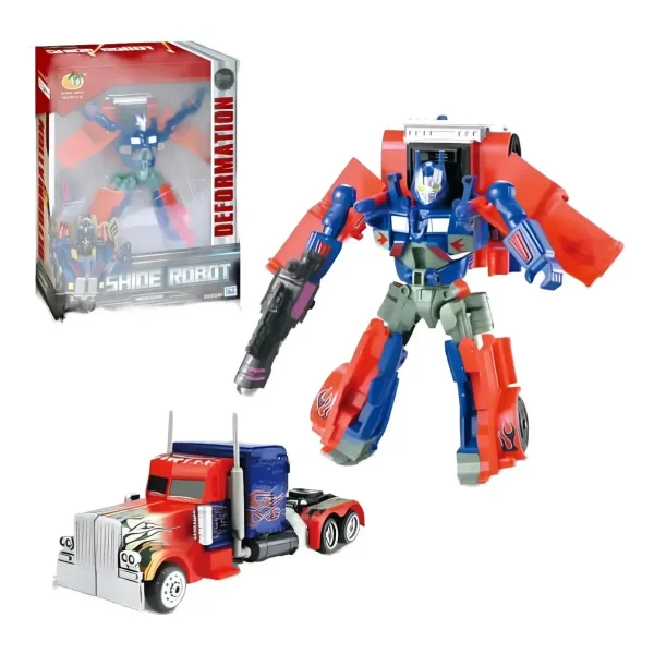 Juguete Robot Transformable Auto Camion Con Accesorios 20cm Camión Azul