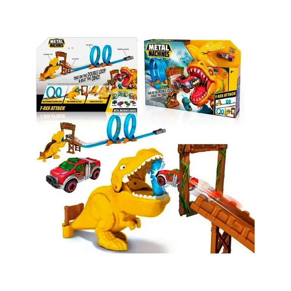 Pista De Autos Dinosaurio Lanzador T-rex Juguete Carrera