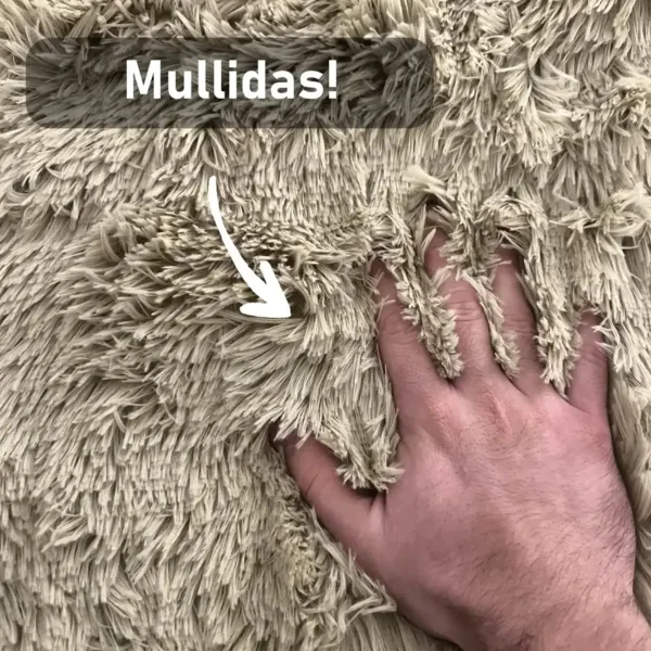 Alfombra Tapete Pelo Largo Nórdica Antideslizante 60x100cm 100 M 60 M Beige