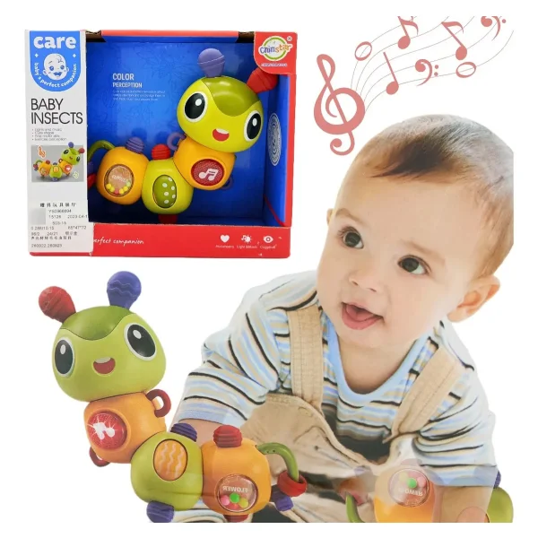 Sonajero Bebe Oruga Movil Luz Didactico Para Bebe