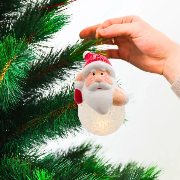 Bolas Navidad Adorno Navideño Con Luz Para Arbol Rojo Fantasía
