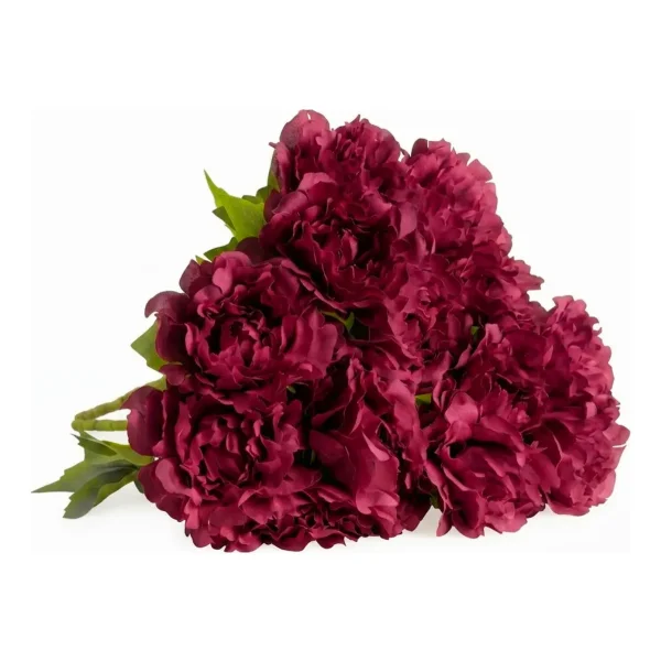 Ramo De Peonias Pack X6 Flores Artificiales 40cm Deco Hogar Bordó