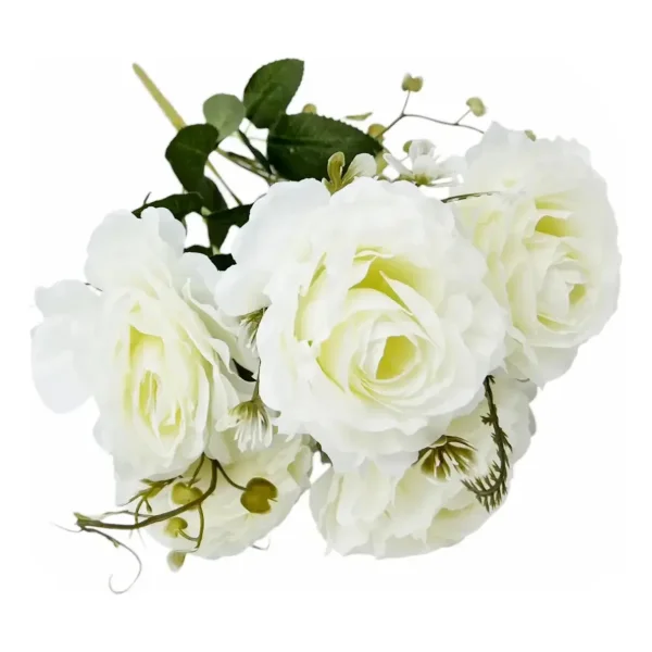 Ramo De Rosas Flores Artificiales 35cm Decoracion X3 Rojo