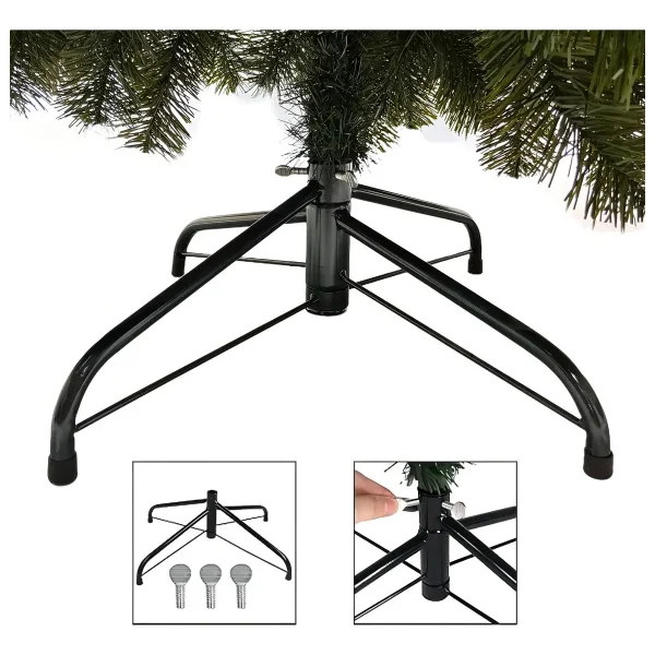 Arbol De Navidad Montañes Deluxe Verde 2.1mts Base Metalica