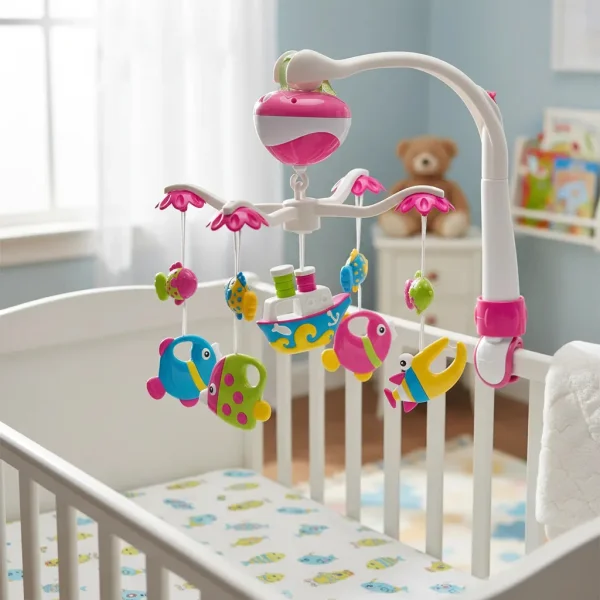 Movil Giratorio Cunero Musical Bebe Cuna Y Practicuna