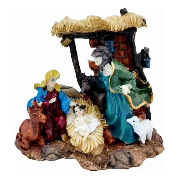 Pesebre Navideño Resina Artesanal Adorno Nacimiento Figuras
