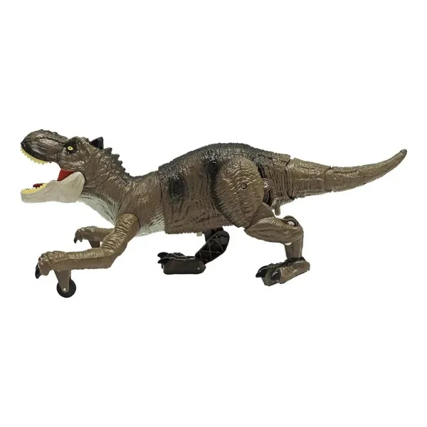 Dinosaurio Control Remoto Luces Sonidos Marron Claro