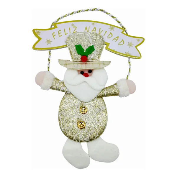 Adorno Papa Noel Colgante Navidad Decoracion Navideña Dorado Papa Noel Colgante