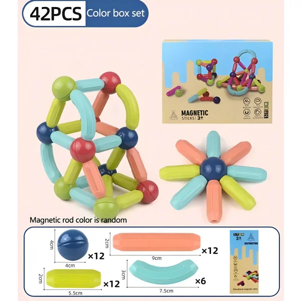 Bloques Magneticos Para Armar 42 Piezas Circulares Niños 3+