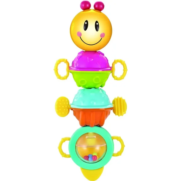 Sonajero Oruga Movil Musical Luz Sonido Bebe Didactico Amarillo