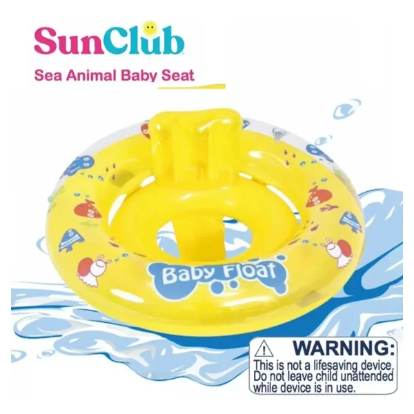 Aro Salvavidas Flotador Inflable Bebe Para Pileta 63cm Amarillo