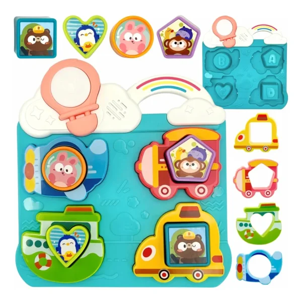 Tablero Interactivo Encastre Bebé Montessori Luz Sonido Rosa