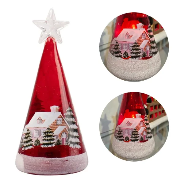 Arbolito De Navidad 15cm Con Luz Decoracion Adorno Navideño