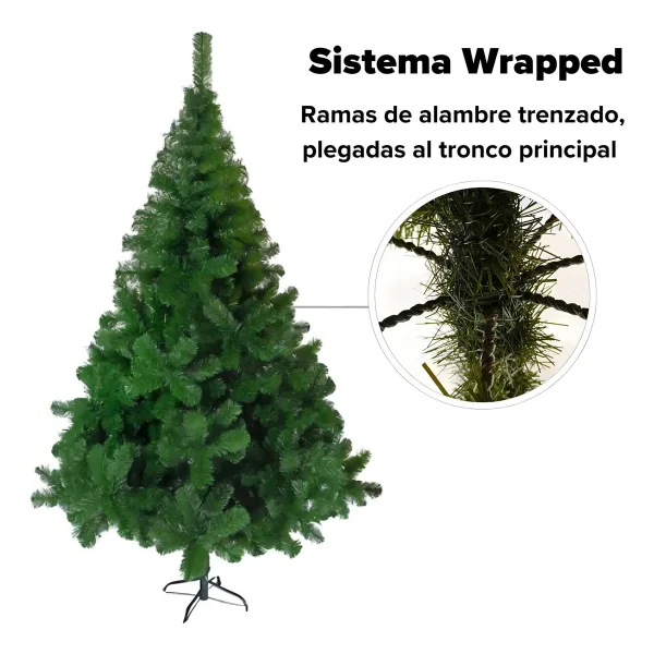 Arbol de Navidad Tronador Verde 1.5mts Base Metal