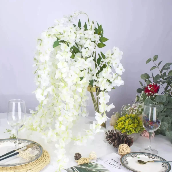 Flores Artificiales Vara Pack X12 Enredadera Colgante Guia