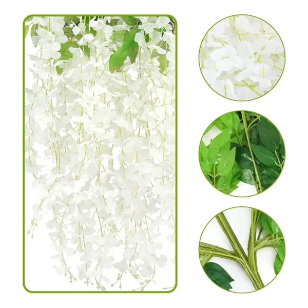 Flores Artificiales Vara Pack X12 Enredadera Colgante Guia
