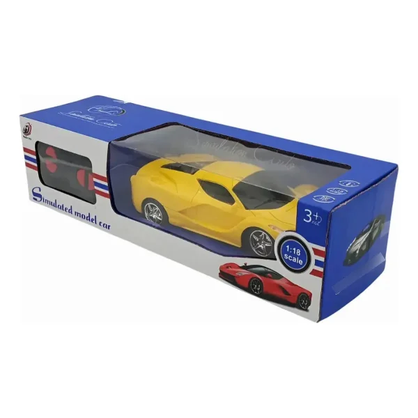 Auto Deportivo A Control Remoto Ferrari Juguete Escala 1:18 Amarillo