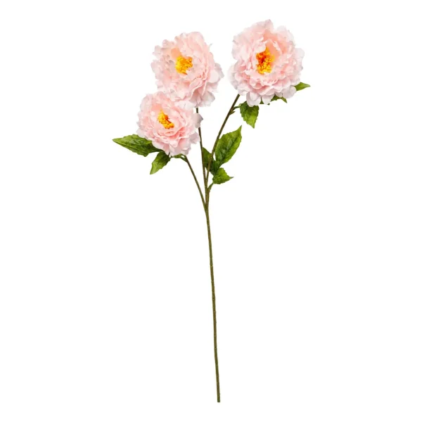 Vara Peonias Artificiales 70cm Flores Grandes Deco Pack X3 Blanco