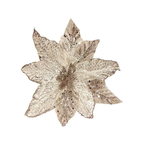 Flor 25cm Plata Arbol De Navidad Adornos Decoración X4u