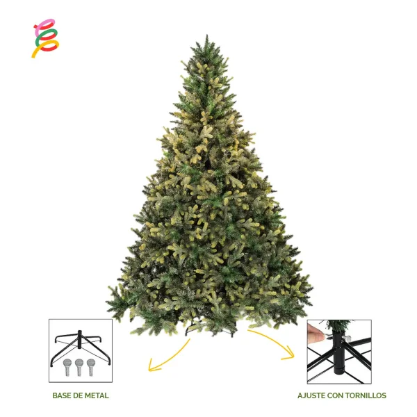 Arbol De Navidad Pino Natural Amber 2.10mts Base Metal Amber