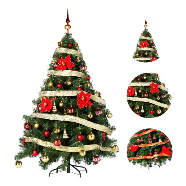 Arbol Navidad Montañes Deluxe 1.30mts Con Adornos Decoración